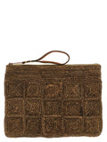 Ibeliv Brown Raffia Clutch Bag