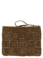 Ibeliv Brown Raffia Clutch Bag
