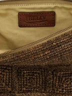 Ibeliv Brown Raffia Clutch Bag