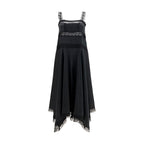 Ganni Black Silk Casual Dress