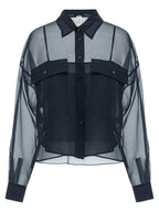 Max Mara Blue Cotton Blouse