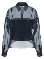 Max Mara Blue Cotton Blouse