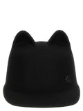 Maison Michel Black Rabbit Fur Cap (Baseball Hat)