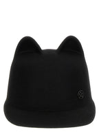 Maison Michel Black Rabbit Fur Cap (Baseball Hat)