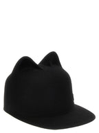 Maison Michel Black Rabbit Fur Cap (Baseball Hat)