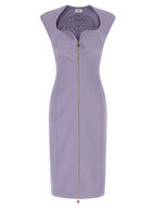 Elisabetta Franchi Purple Polyester Midi Dress