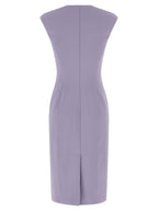 Elisabetta Franchi Purple Polyester Midi Dress