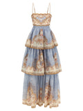 Zimmermann Blue Cotton Long Dress