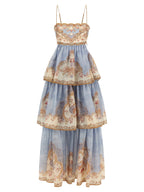 Zimmermann Blue Cotton Long Dress