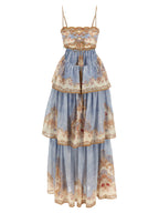 Zimmermann Blue Cotton Long Dress