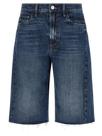 Mother Denim Blue Cotton Bermuda Shorts