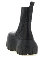 Rick Owens Black Ramie Ankle Boots
