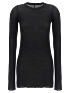 Rick Owens Black Viscose Long Sleeve T-Shirt