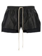 Rick Owens Black Lamb Leather Bermuda Shorts