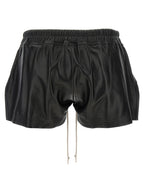 Rick Owens Black Lamb Leather Bermuda Shorts