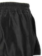 Rick Owens Black Lamb Leather Bermuda Shorts