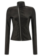 Rick Owens Black Lamb Leather Leather Jacket