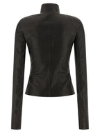 Rick Owens Black Lamb Leather Leather Jacket