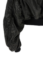 Rick Owens Black Lamb Leather Leather Jacket