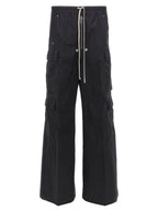 Rick Owens Black Cotton Cargo Pants