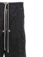 Rick Owens Black Cotton Cargo Pants