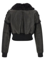 Rick Owens Black Lamb Fur Leather Jacket