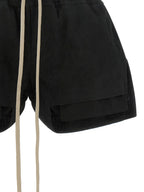 Rick Owens Black Lamb Leather Bermuda Shorts
