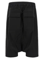 Rick Owens Black Cotton Bermuda Shorts