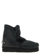 Mou Black Lamb Leather Ankle Boots