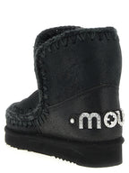 Mou Black Lamb Leather Ankle Boots