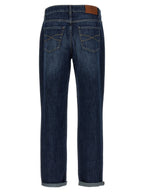 Brunello Cucinelli Blue Cotton Straight-Leg Jeans