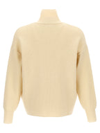 MA'RY'YA White Merino Wool Cardigan