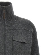Brunello Cucinelli Gray Cashmere Cardigan