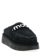 Mou Black Lamb Leather Clogs