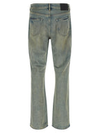 PURPLE Blue Cotton Flared Jeans