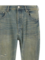 PURPLE Blue Cotton Flared Jeans