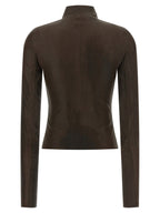 Rick Owens Brown Lamb Leather Leather Jacket