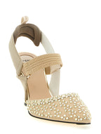 Beige Polyamide High Heel Pumps