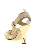 Beige Polyamide High Heel Pumps