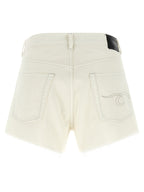 R13 White Cotton Bermuda Shorts