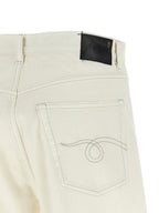 R13 White Cotton Bermuda Shorts