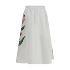 FARM RIO White Linen Midi Skirt