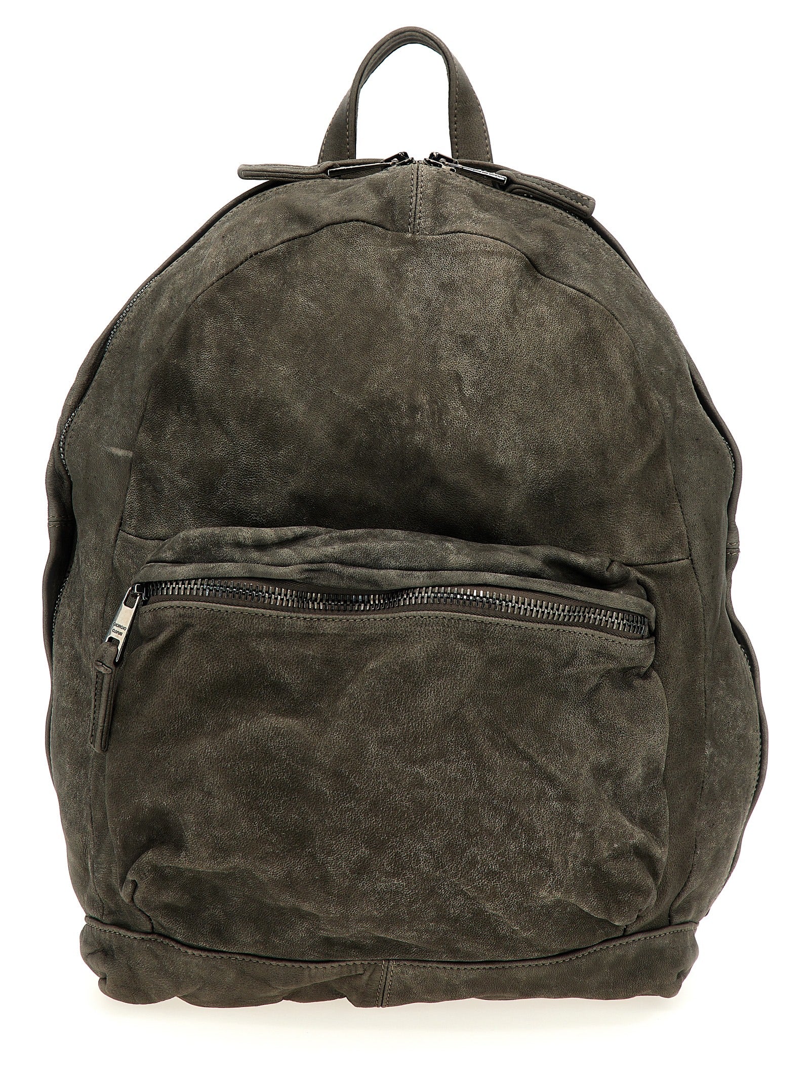 GIORGIO BRATO Gray Lamb Leather Backpack