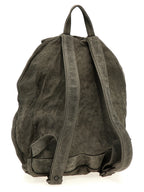 GIORGIO BRATO Gray Lamb Leather Backpack