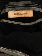 GIORGIO BRATO Gray Lamb Leather Backpack