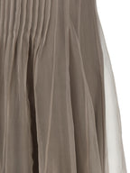 Brunello Cucinelli Beige Silk Long Dress