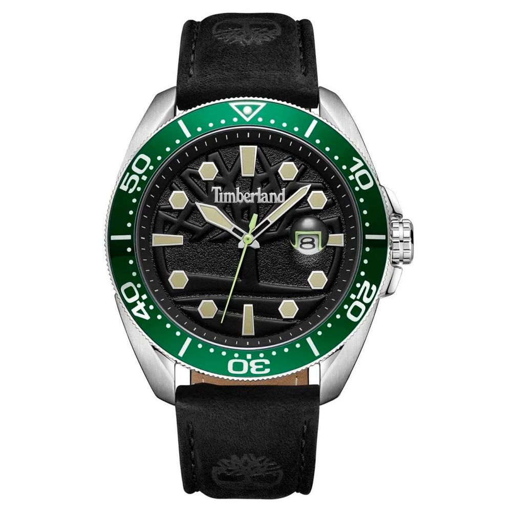 Timberland Black Leather Sport Watch