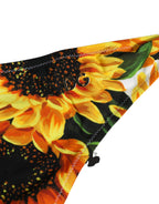 Yellow Nylon Sunflower Bikini Bottom Swimwear
