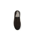 Santoni Brown Calf Leather Bos Taurus Low Top Sneakers
