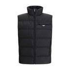 Black Recycled Polyamide Sleeveless Jacket